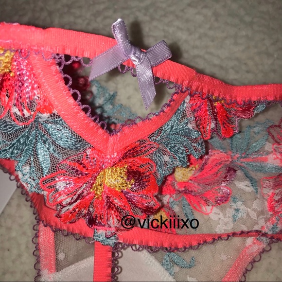 For love and lemons neon poppy bra and panty